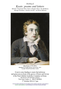 Keats Reading, Oct. 1, 2014